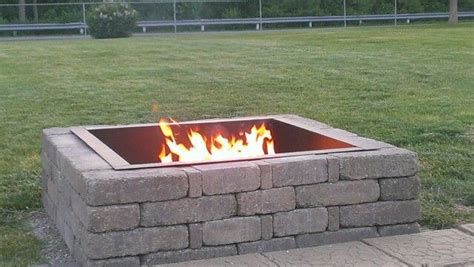 Fire bowl is the perfect size for a warm fire on a chilly night. Menards firepit kit. Love it | Fire pit backyard, Backyard ...
