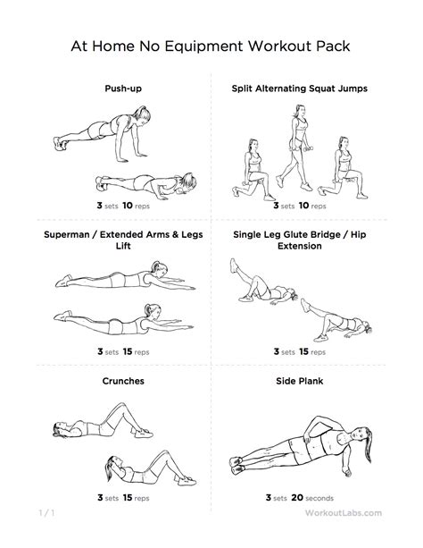 Ultimate At Home No Equipment Workout Pack For Men And Women