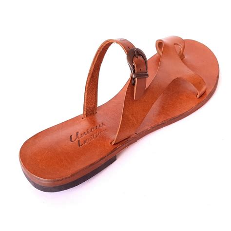 natural leather sandals brown leather sandals toe ring etsy