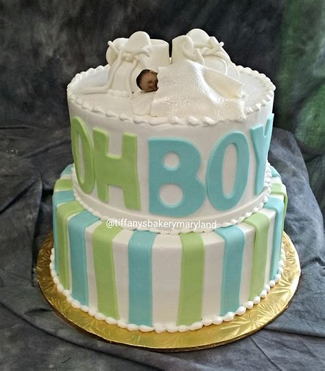 Baby Shower Celebration Tier Cake Oh Boy Tiffanys Bakery