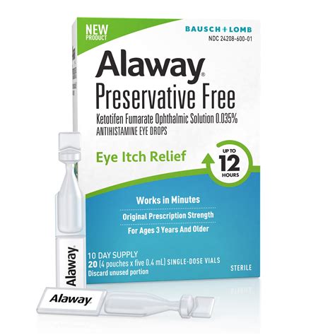Buy Alaway Eye Drops Preservative Free Antihistamine Eye Drops For Up To 12 Hours Of Eye Itch