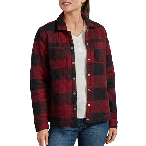 They offer the warmth of a coat and the comfort of a flannel. Women's Dickies Quilted Flannel Shirt Jacket, Size: Medium ...