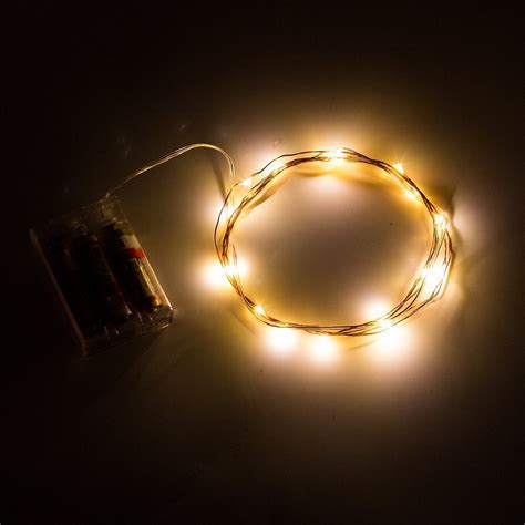250pcslot 5m 50 Leds Warm White Battery Operated Copper Wire Led