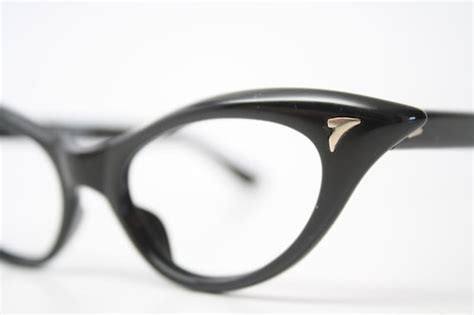black cat eye glasses vintage cateye eyeglasses frames etsy
