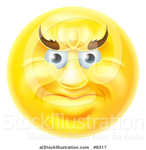 Vector Illustration Of A 3d Yellow Smiley Emoji Emoticon Face With An