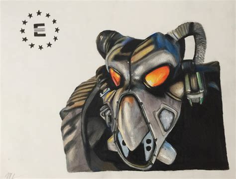 Just Finished My Colored Pencil Enclave Power Armor Drawing After 13