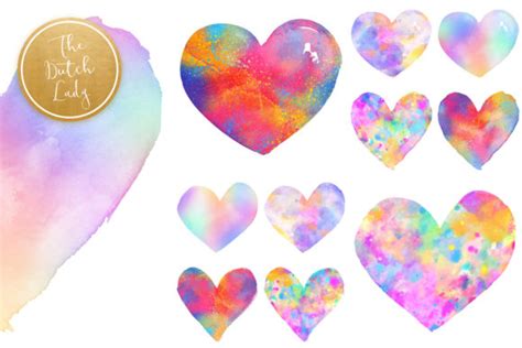 Valentine Rainbow Heart Clipart Set Svg File Download All Free Font