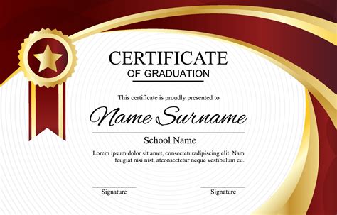 Gradient Certificate Template For Seminar Or University Graduation