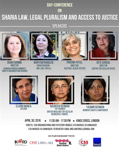 30 April Day Conference On Sharia Law Legal Pluralism And Access To Justice One Law For All