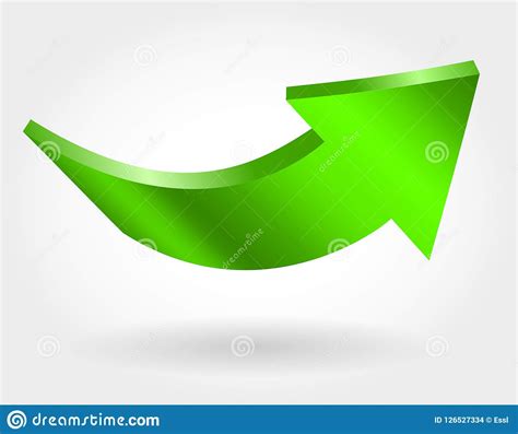 Green Up Arrow And Neutral White Background 3d Illustration Stock