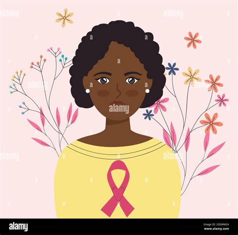 cancer survivor black woman with flowers around stock vector image and art alamy
