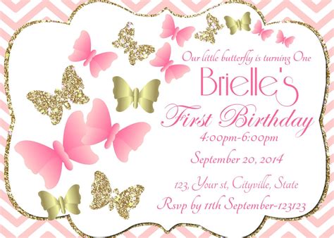 Butterfly Birthday Invitation Card Template Printable Templates Free