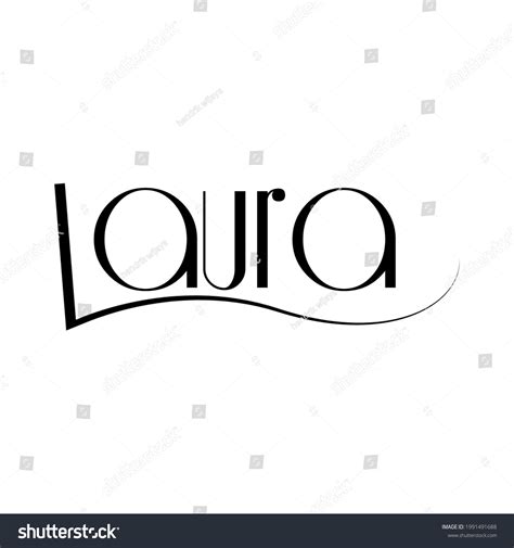 Laura Lettering Name Icon Illustration Template Stock Vector Royalty