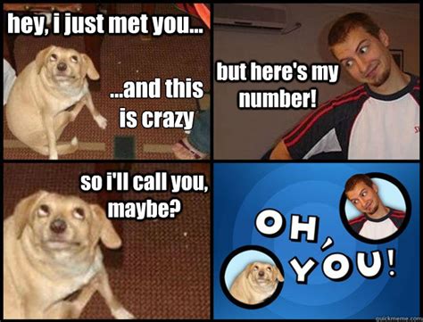 Hey I Just Met You And This Is Crazy So I Ll Call You Maybe But Here S My Number Oh
