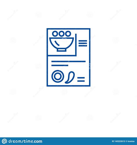 Recipe Card Line Icon Concept. Recipe Card Flat Vector Symbol, Sign ...