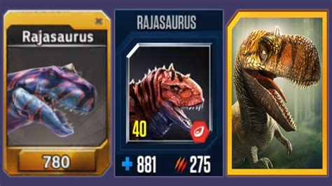 Rajasaurus Jurassic World The Game Vs Jurassic World Alive Vs Jurassic Park Builder Youtube