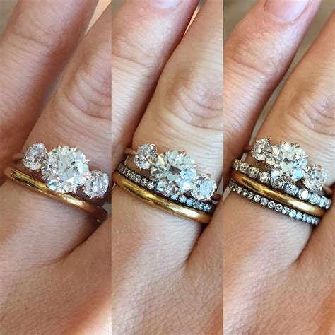 How To Wear An Antique Victorian Three Stone Engagement Ring Bands