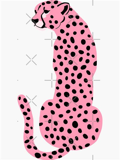 Pink Cheetahleopard Sticker For Sale By Lizziesumner Pink Cheetah