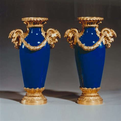 A Rare And Fine Pair Of Mounted Sèvres Porcelain Vases Circa 1765