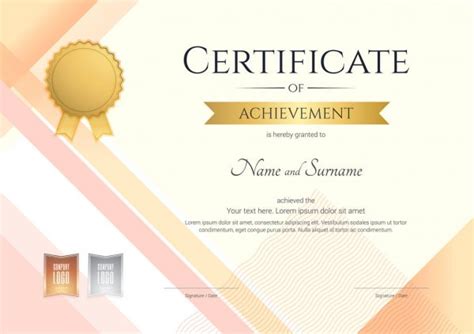 Modern Certificate Of Achievement Template With Modern Colorful Pattern