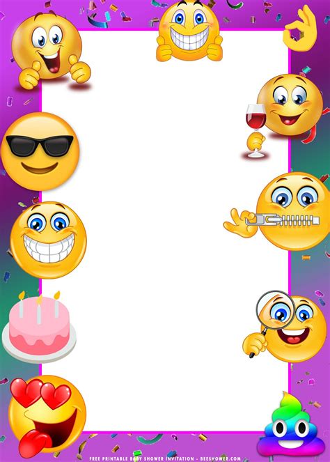 Free Emoji Birthday Invitation Printables
