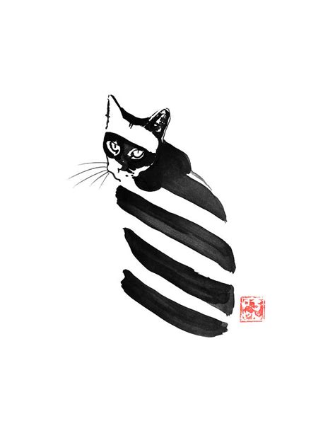 Zebra Cat Painting By Pechane Sumie Pixels
