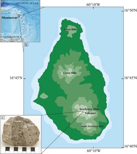 A Location Map Of Montserrat Island In The Caribbean Sea B Simplified