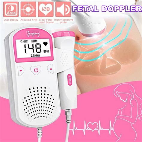 Fetal Doppler Meter Baby Heart Beat Rate Monitor Lcd Digital Screen