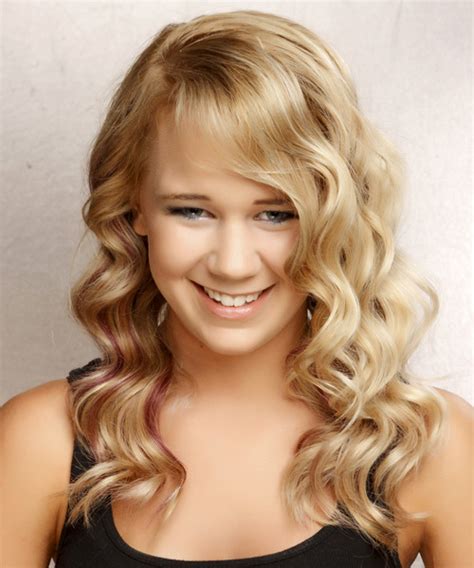 Long Wavy Formal Hairstyle With Side Swept Bangs Light