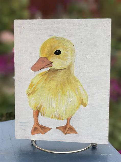 Baby Duck Painting Watercolor Duck Cute Baby Duck Baby Animal