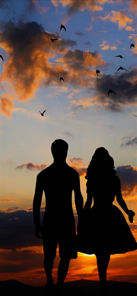 Couple Wallpaper 4k Silhouette Sunset Together Dawn Evening Love