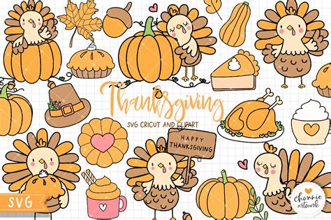 Thanksgiving Clipart Commercial Use Turkey Clipart Kawaii Ph