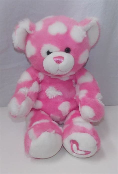 Build A Bear Workshop Pink With White Hearts Valentines 16 Cute