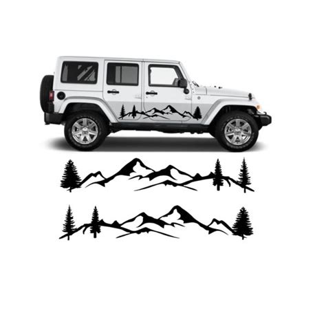 Jeep Wrangler Tree And Mountain Graphic Set Of 2 Jeep Wrangler Decals