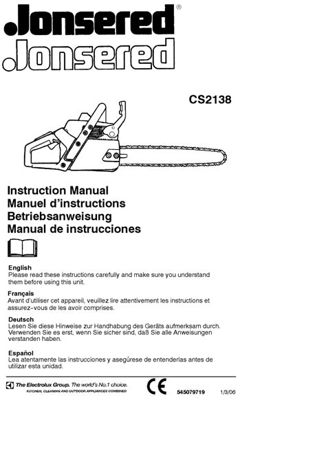 JONSERED CS 2138 INSTRUCTION MANUAL Pdf Download | ManualsLib