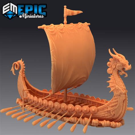 3d Printable Viking Longboat Hamingja Norse Dragon Ship The Luck By