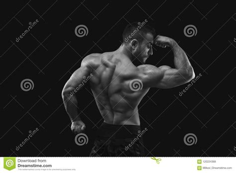 Strong Athletic Man Showes Naked Muscular Body Stock Photo Image Of
