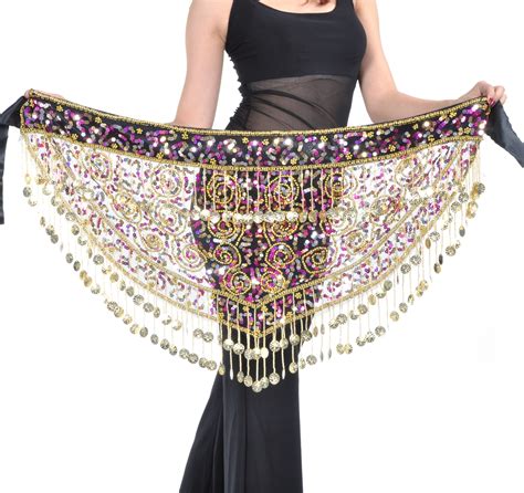 Bellylady Belly Dance Gold Coins Costume Hip Scarf Tribal Egyptian Coin Belt Dance Outfits