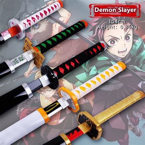 Demon Slayer Katanas 104cm Demon Slayer 11 Bamboo Weapon Cosplay