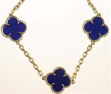 Sold Price Van Cleef Arpels 24 Motif Blue Lapis Lazuli VCA Alhambra