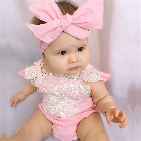 2017 New Design Cute Baby Girl Romper Sweet Baby Rompers Pink Color