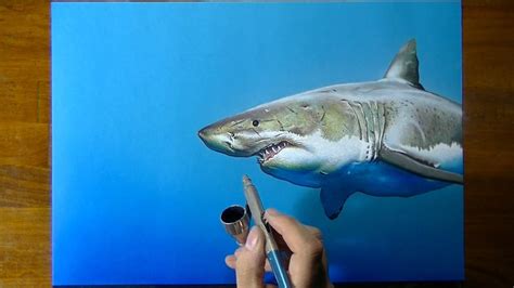 How to draw jaws, step by step, drawing guide, by dawn. Sharks In Greece: An amazing realistic drawing of a Great ...