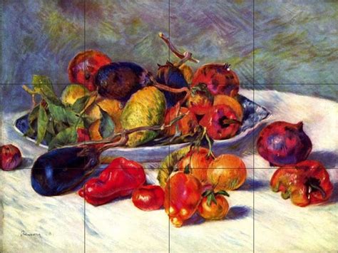 Tile Mural Still Life With Tropical Fruit By Renoir Farmhouse Tile