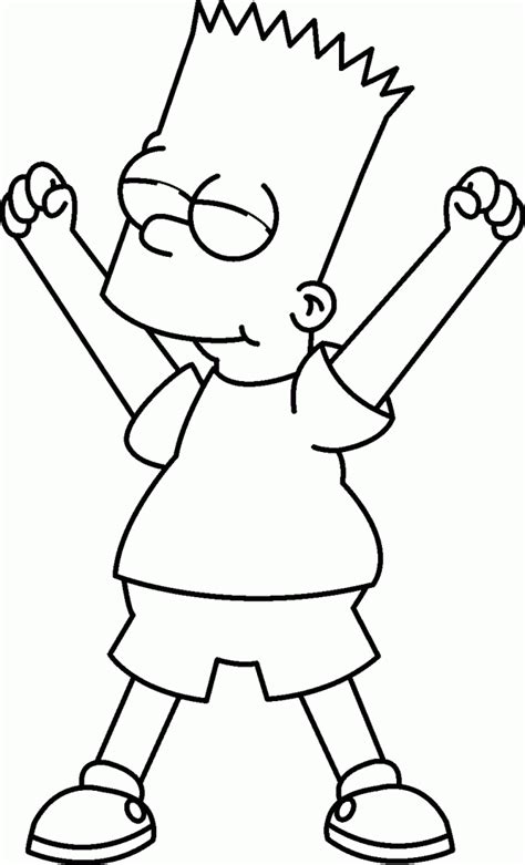 Cool Bart Simpson Boyama Sayfası Boyama Online