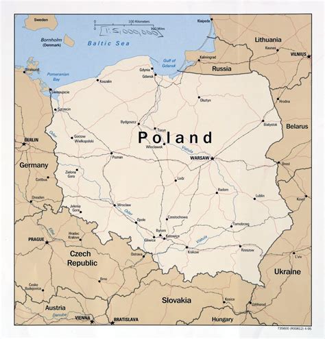 Large Detailed Political Map Of Poland With Roads Railroads And Major