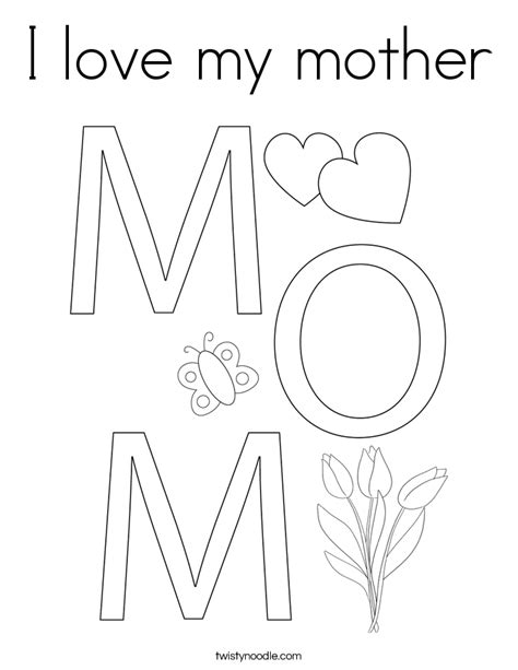 We have the most adorable, simplified coloring pages for your preschoolers to enjoy. I love my mother Coloring Page - Twisty Noodle