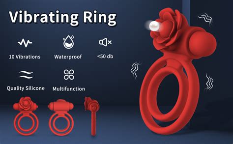 Rose Penis Ring Sex Toy For Man Pleasure Penis Ring Vibrator Couples Adult Sex Toys