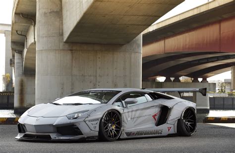 Gray Sports Car Lamborghini Lamborghini Aventador Car Widebody Hd
