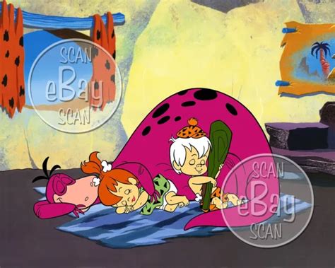 Rare Flintstones Cartoon Tv Photo Hanna Barbera Studios Pebbles And Bamm