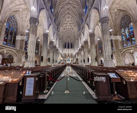 The Beautiful St Patricks Cathedral In New York City From Inside